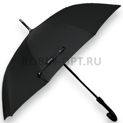 Зонт полуавтомат мужской трость, ROBIN 1320, ручка крюк, 23"(58.5см)Х10к, эпонж 210т, (диаметр),  г, , черный фото анонса