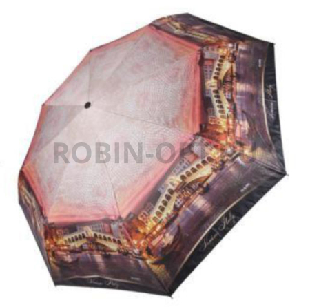 Зонт автомат женский 3 сл., Три слона L3887-E, прямая ручка , 21.6"(55см)Х8к, полиэстер, (диаметр),  г, , узоры фото детальное