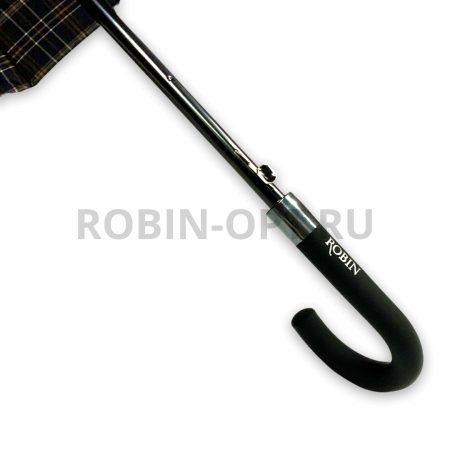 Зонт полуавтомат мужской трость, ROBIN 3001, ручка крюк, 27"(68см)Х16к, полиэстер, (диаметр),  г, , клетка фото детальное