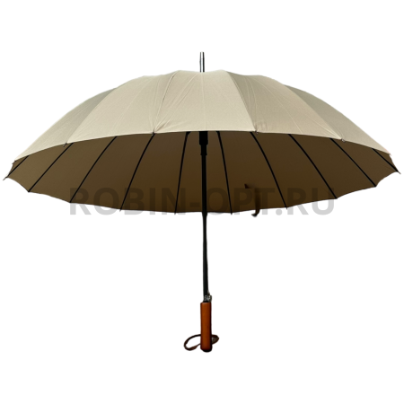 Зонт полуавтомат женский трость, ROBIN 1500, прямая ручка , 25"(63.5см)Х16к, эпонж 210т, (диаметр),  г, , однотонный проявляющийся фото детальное