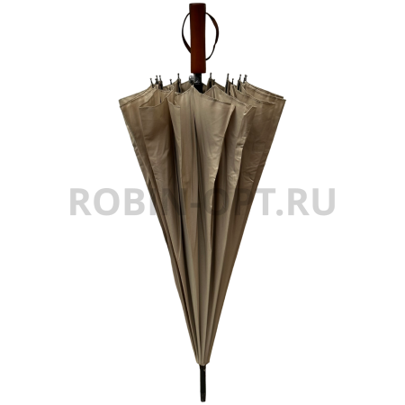 Зонт полуавтомат женский трость, ROBIN 1500, прямая ручка , 25"(63.5см)Х16к, эпонж 210т, (диаметр),  г, , однотонный проявляющийся фото детальное