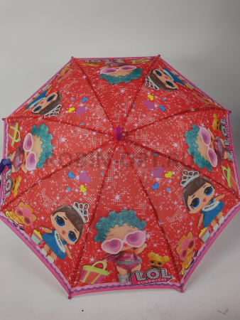 Зонт детский трость PICCO 089, полуавтомат, ручка крюк, пластик, 48 см, полиэстер, 8 спиц, Фибергласс, куклы лол фото детальное