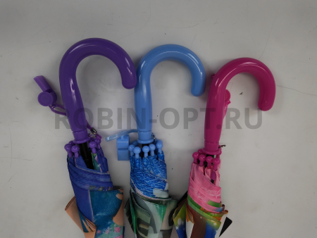 Зонт полуавтомат детский трость, PICCO 081, ручка крюк, 19"(48см)Х8к, полиэстер, (диаметр),  г, , холодное сердце фото детальное