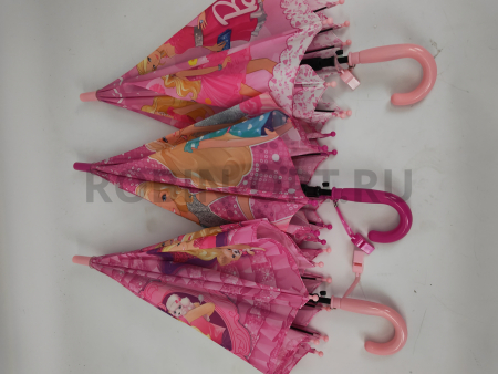 Зонт полуавтомат детский трость, PICCO 082, ручка крюк, 19"(48см)Х8к, полиэстер, (диаметр),  г, , барби фото детальное