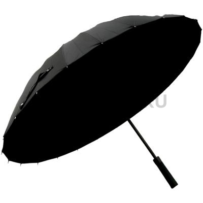 Зонт полуавтомат мужской трость, ROBIN 1521, прямая ручка , 25"(63.5см)Х24к, эпонж 210т, (диаметр),  г, , черный фото анонса