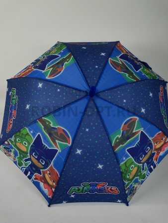 Зонт детский трость PICCO 075, полуавтомат, ручка крюк, пластик, 48 см, полиэстер, 8 спиц, Фибергласс, щенячий патруль фото детальное