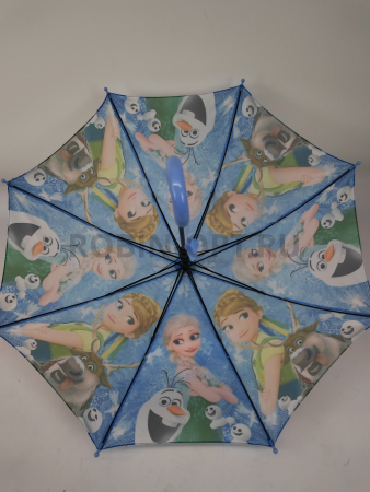 Зонт полуавтомат детский трость, PICCO 081, ручка крюк, 19"(48см)Х8к, полиэстер, (диаметр),  г, , холодное сердце фото детальное