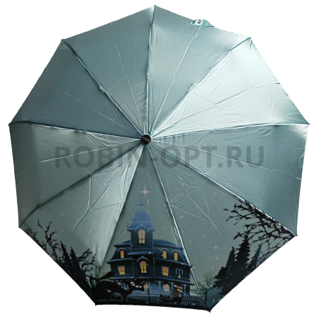 Зонт автомат женский 3 сл., ROBIN 3338, прямая ручка , 23"(58.5см)Х9к, сатин, 100 см(диаметр), 450 г, 6 рассцветка, кошки фото детальное