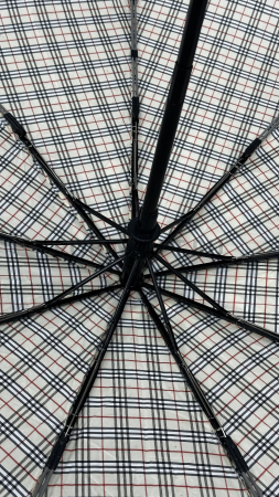 Зонт автомат женский 3 сл., ROBIN 3364, прямая ручка , 23"(58.5см)Х9к, эпонж 210т, 101 см(диаметр), 439 г, 3 рассцветка, клетка фото детальное