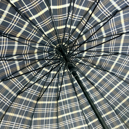 Зонт полуавтомат мужской трость, ROBIN 3001, ручка крюк, 27"(68см)Х16к, полиэстер, (диаметр),  г, , клетка фото детальное