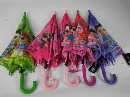 Зонт детский трость PICCO 089, полуавтомат, ручка крюк, пластик, 48 см, полиэстер, 8 спиц, Фибергласс, куклы лол фото детальное