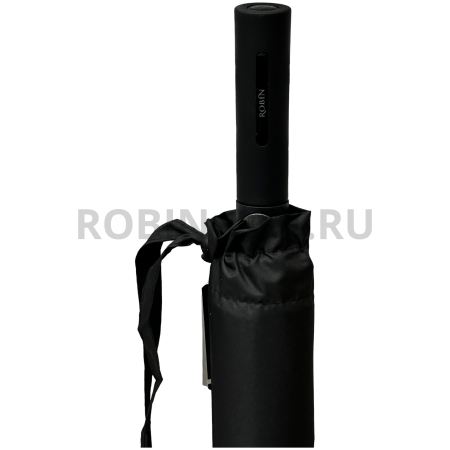 Зонт полуавтомат мужской трость, ROBIN 1521, прямая ручка , 25"(63.5см)Х24к, эпонж 210т, (диаметр),  г, , черный фото детальное