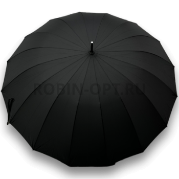 Зонт полуавтомат мужской трость, ROBIN 1720, прямая ручка , 27"(68см)Х16к, эпонж 210т, (диаметр),  г, , черный фото анонса