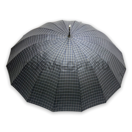 Зонт полуавтомат мужской трость, ROBIN 3001, ручка крюк, 27"(68см)Х16к, полиэстер, (диаметр),  г, , клетка фото детальное