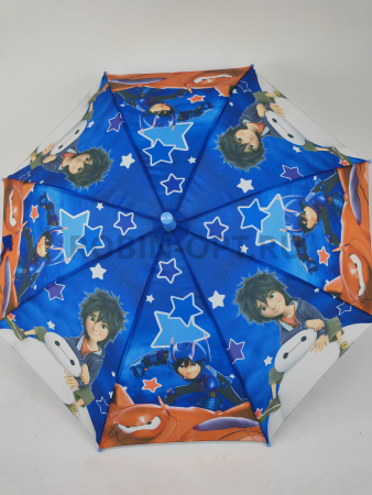 Зонт полуавтомат детский трость, PICCO 080, ручка крюк, 19"(48см)Х8к, полиэстер, (диаметр),  г, , big hero фото детальное