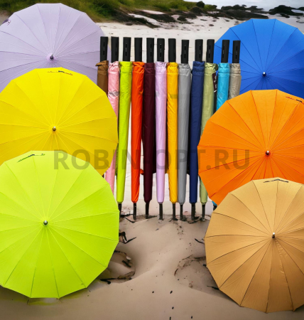 Зонт полуавтомат женский трость, ROBIN 1501, прямая ручка , 25"(63.5см)Х16к, эпонж 210т, (диаметр),  г, , однотонный проявляющийся фото детальное
