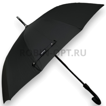 Зонт полуавтомат мужской трость, ROBIN 1320, ручка крюк, 23"(58.5см)Х10к, эпонж 210т, (диаметр),  г, , черный фото анонса