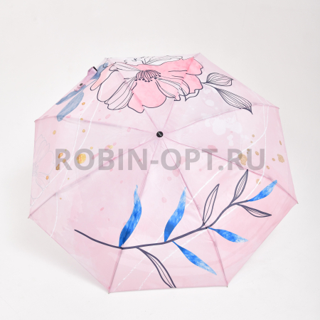 Зонт автомат женский 4 сл., ROBIN 4127, прямая ручка , 21.6"(55см)Х8к, эпонж 210т, 94 см(диаметр), 343 г, 6 расцветка, абстракция фото детальное