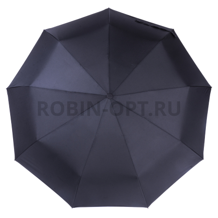 Зонт автомат мужской 3 сл., ROBIN 800, ручка полкрюк, 27"(68см)Х9к, эпонж, 115 см(диаметр), 620 г, 1 рассцветка, черный фото детальное