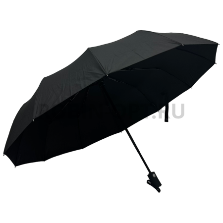 Зонт автомат мужской 3 сл., ROBIN 413, прямая ручка , 23"(58.5см)Х12к, эпонж 210т, 103 см(диаметр), 482 г, 1 рассцветка, черный фото детальное