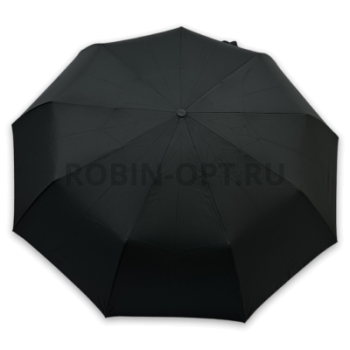 Зонт автомат мужской 3 сл., ROBIN 419, прямая ручка , 23"(58.5см)Х9к, эпонж, 100 см(диаметр), 471 г, 1 рассцветка, черный фото анонса