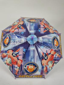 Зонт полуавтомат детский трость, PICCO 070, ручка крюк, 19"(48см)Х8к, ПВХ, (диаметр),  г, , детские рисунки фото анонса