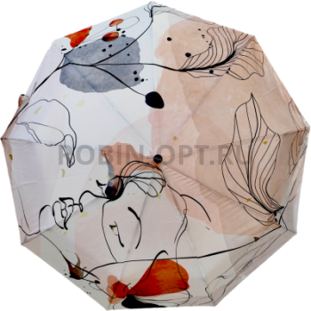 Зонт автомат женский 3 сл., ROBIN 3327, прямая ручка , 23"(58.5см)Х9к, эпонж 210т, 100 см(диаметр), 438 г, 6 рассцветка, абстракци фото анонса