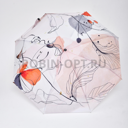 Зонт автомат женский 4 сл., ROBIN 4127, прямая ручка , 21.6"(55см)Х8к, эпонж 210т, 94 см(диаметр), 343 г, 6 расцветка, абстракция фото детальное