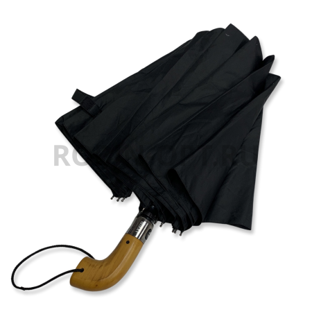 Зонт автомат мужской 2 сл, Amore 680, ручка полкрюк, 27"(68см)Х10к, полиэстер, (диаметр),  г, , черный фото детальное