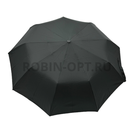 Зонт полуавтомат мужской 3 сл., ROBIN 204, прямая длинная ручка , 23"(58.5см)Х9к, эпонж, (диаметр),  г, , черный фото детальное