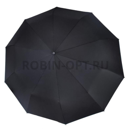 Зонт автомат мужской 3 сл., Три слона M6100, прямая ручка , 23.6"(60см)Х10к, полиэстер, (диаметр),  г, , черный фото детальное