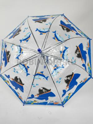 Зонт полуавтомат детский трость, PICCO 063, ручка крюк, 19"(48см)Х8к, ПВХ, (диаметр),  г, , мультики на прозрачном фоне фото анонса