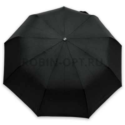 Зонт полуавтомат мужской 3 сл., PICCO 3021, ручка полкрюк, 23"(58.5см)Х9к, эпонж, (диаметр),  г, , черный фото анонса