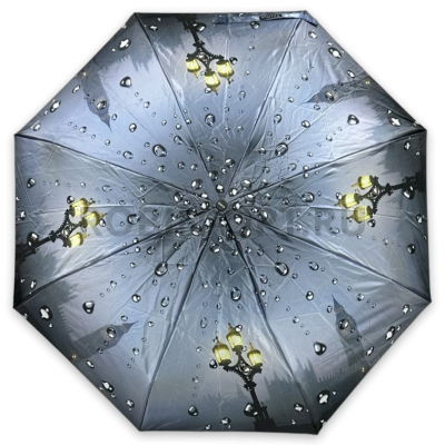 Зонт автомат женский 4 сл., DINIYA 172, прямая ручка , 21.6"(55см)Х8к, сатин, (диаметр),  г, , города и капля фото анонса