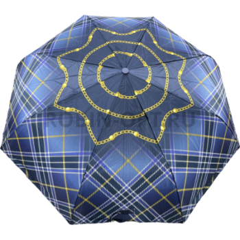 Зонт автомат женский 3 сл., DINIYA 218, прямая ручка , 23"(58.5см)Х8к, сатин, (диаметр),  г, , клетка фото анонса