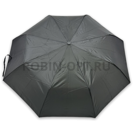Зонт полуавтомат мужской 3 сл., Unipro 128, ручка полкрюк, 23"(58.5см)Х8к, нейлон, (диаметр),  г, , черный фото детальное
