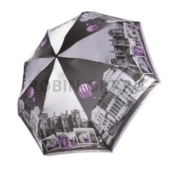 Зонт полный автомат женский 4 сл., Три слона L4835-V, прямая ручка , 20.8"(53см)Х8к, эпонж, 98 см(диаметр), 334 г, 5, город фото детальное