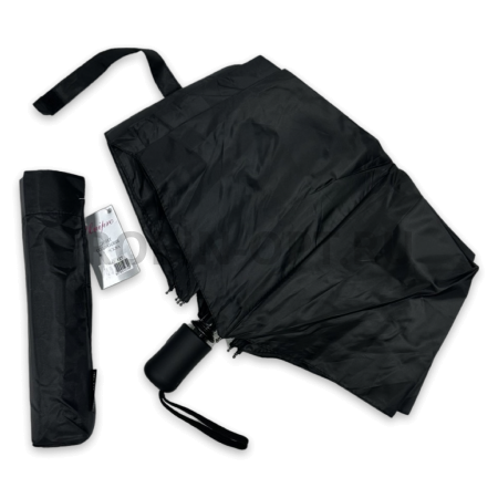 Зонт полуавтомат мужской 3 сл., Unipro 127, прямая ручка , 23"(58.5см)Х8к, нейлон, (диаметр),  г, , черный фото детальное