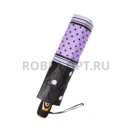 Зонт автомат женский 3 сл., Три слона L3690-C, прямая ручка , 23.6"(60см)Х9к, полиэстер, (диаметр),  г, , горошек фото детальное
