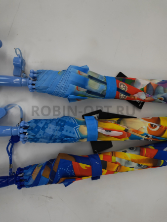 Зонт детский трость PICCO 090, полуавтомат, ручка крюк, пластик, 48 см, полиэстер, 8 спиц, Фибергласс, щенячий патруль фото детальное