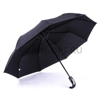 Зонт автомат мужской 3 сл., River 8404, ручка полкрюк, 23"(58.5см)Х9к, полиэстер, (диаметр),  г, , черный фото анонса