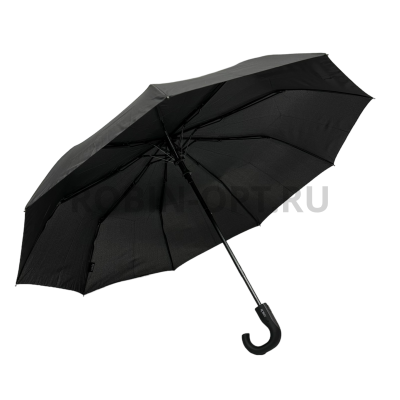 Зонт полуавтомат мужской 3 сл., ROBIN 207, прямая ручка , 23"(58.5см)Х9к, полиэстер, 100 см(диаметр), 521 г, 1 расцветка, черный фото анонса