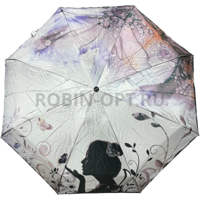 Зонт автомат женский 4 сл., DINIYA 214, прямая ручка , 21.6"(55см)Х8к, сатин, (диаметр),  г, , абстракция фото анонса