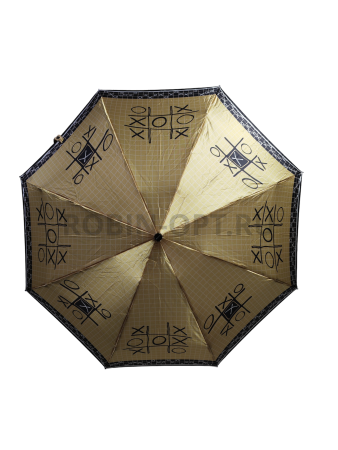 Зонт автомат женский 4 сл., ROBIN 4116, прямая ручка , 21.6"(55см)Х8к, сатин, 94 см(диаметр),  г, 6 рассцветка, крестики-нолики фото детальное