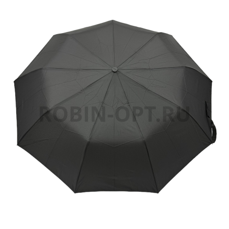 Зонт полуавтомат мужской 3 сл., ROBIN 207, прямая ручка , 23"(58.5см)Х9к, полиэстер, 100 см(диаметр), 521 г, 1 расцветка, черный фото детальное