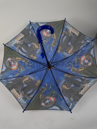 Зонт полуавтомат детский трость, PICCO 074, ручка крюк, 19"(48см)Х8к, полиэстер, (диаметр),  г, , мстители фото детальное