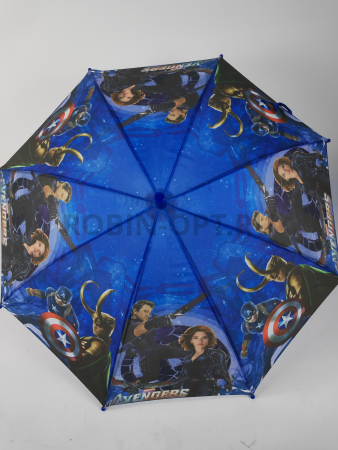 Зонт полуавтомат детский трость, PICCO 074, ручка крюк, 19"(48см)Х8к, полиэстер, (диаметр),  г, , мстители фото детальное