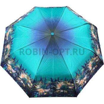 Зонт автомат женский 3 сл., DINIYA 215, прямая ручка , 23"(58.5см)Х9к, сатин, (диаметр),  г, , абстракция и переход фото анонса