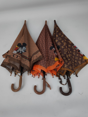 Зонт детский трость PICCO 087, полуавтомат, ручка крюк, пластик, 53 см, полиэстер, 8 спиц, Фибергласс, микки маус фото детальное