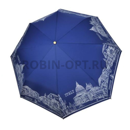 Зонт полный автомат женский 3 сл., Три слона L3897-C, прямая ручка , 23"(58.5см)Х8к, эпонж, (диаметр),  г, , нарисованный город фото детальное